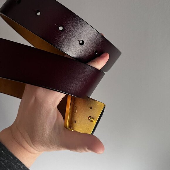 Men's Brown Belt Gold V Clasp - Picture 3 of 10